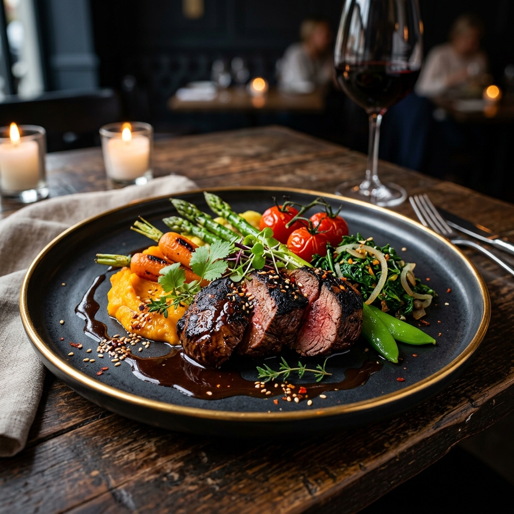 Beautifully plated fine dining dish with Kenyan-inspired gourmet cuisine